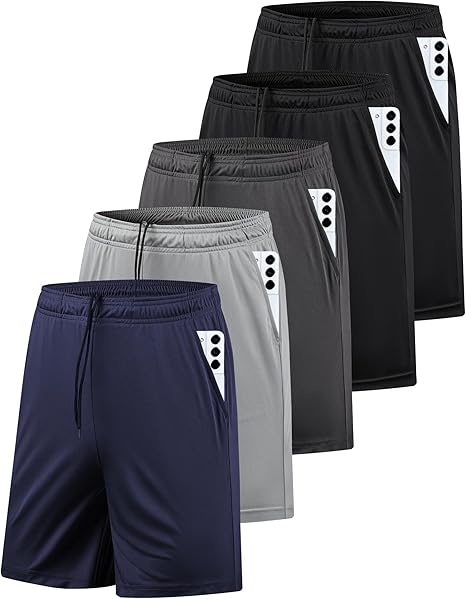 Men's Athletic Gym Shorts with Pockets Quick Dry Activewear Workout Running Shorts for Men
